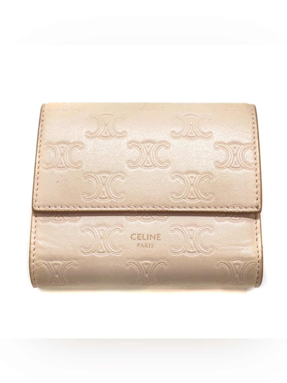Celine Triomphe Embossed Small Trifold Wallet